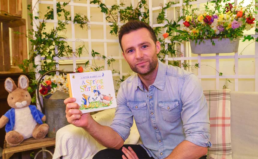 Harry Judd read Puffin's new title, A Spring Surprise, at the Peter Rabbit Springtime Celebration.