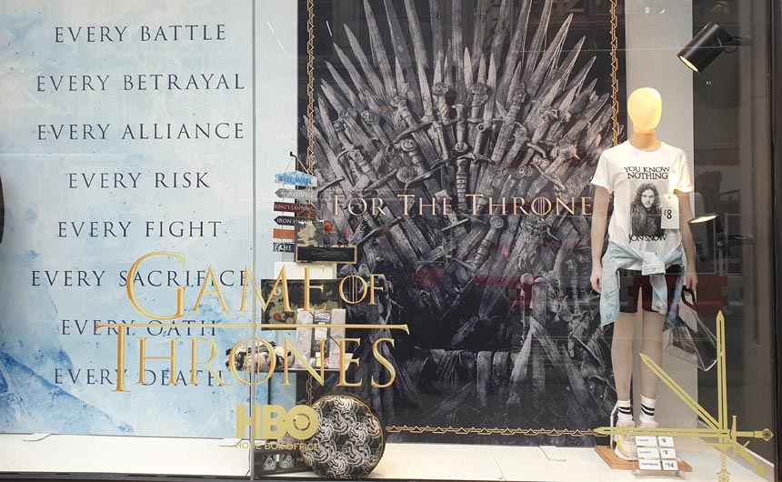 Primark's flagship Oxford Street store placed Game of Thrones in its window.