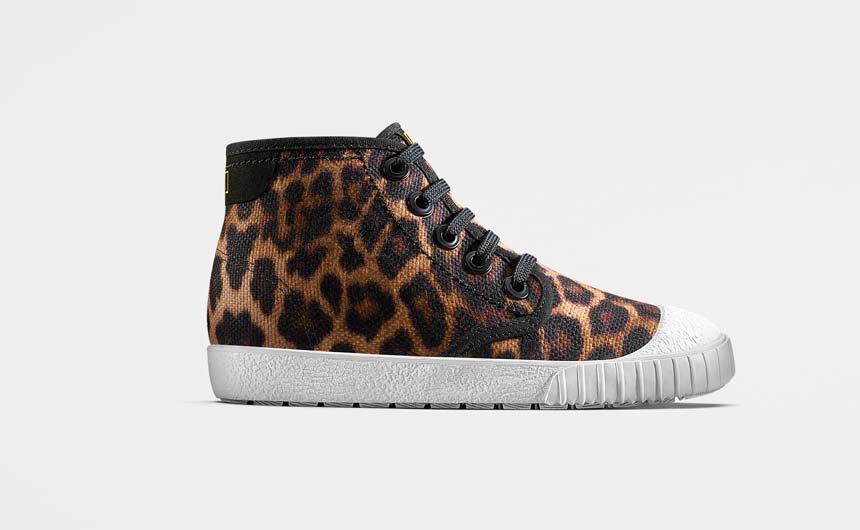 Based on the African Leopard, this high top is very on-trend.