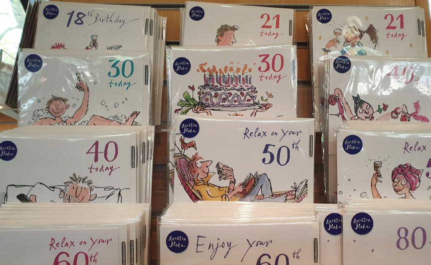 Woodmansterne's range featuring Quentin Blake illustrations had prominent space.