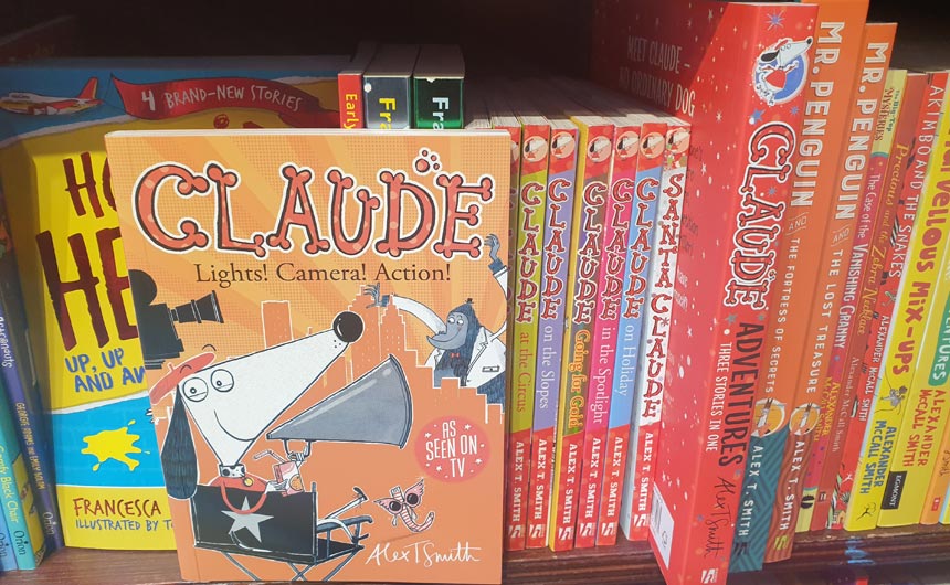 Alex T Smith's Claude had a strong presence including recently published TV tie-ins.