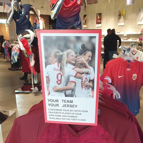 Niketown on Oxford Street has a dedicated space for the upcoming FIFA Women's World Cup.