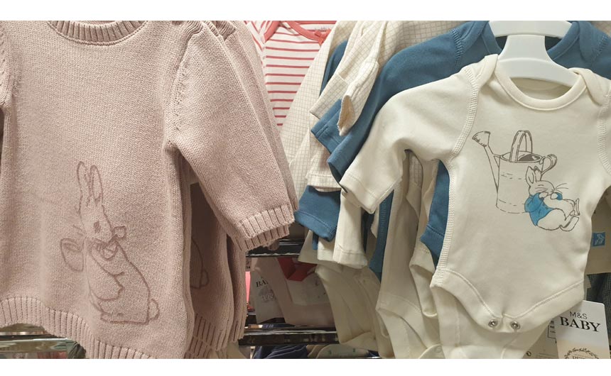 Babywear collections featuring Peter Rabbit were a licensed highlight in the children's apparel department.