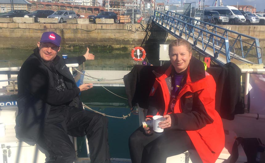 Graham and Anne having a well deserved breather.