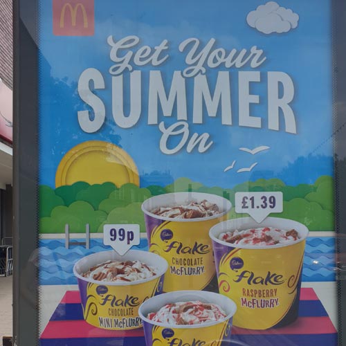 Cadbury's brands pop up regularly in McDonald's.
