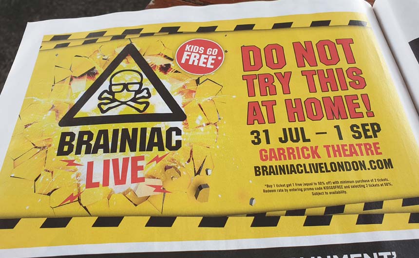 Brainiac Live is based on the now cult classic Sky TV series.