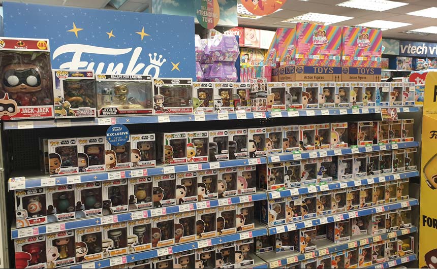 A significant part of the store is given over to Funko products.