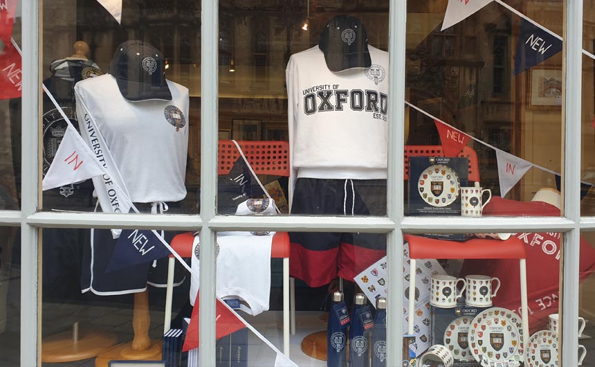 The University of Oxford operates a couple of official shops.