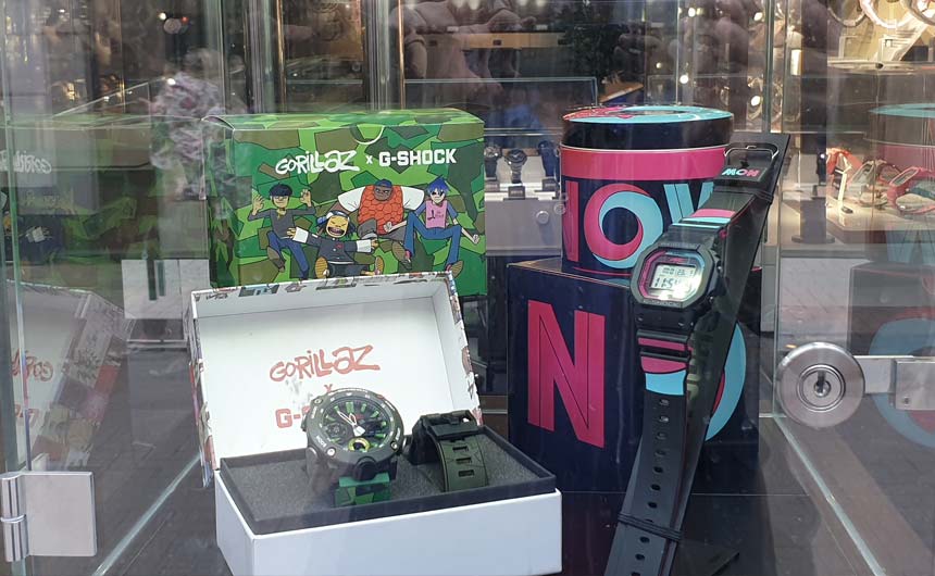 The Gorillaz collaboration with G Shock was being prominently promoted.
