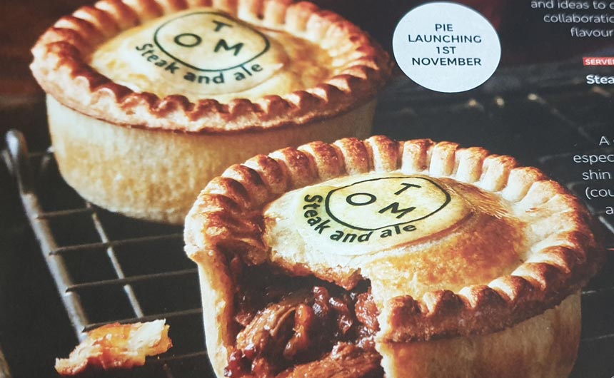 Tom Kerridge's range of pies will arrive on November 1.