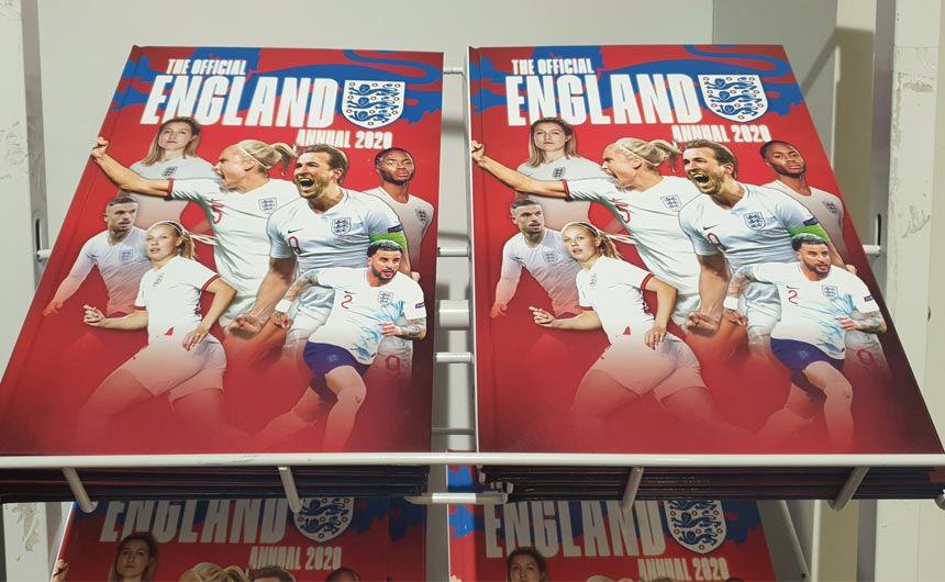 The Official England Annual was among the seasonal products on offer in the store.