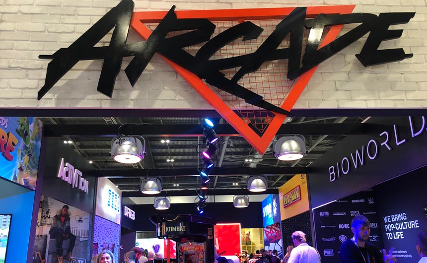 The Arcade acted as a central focus point on the show floor.