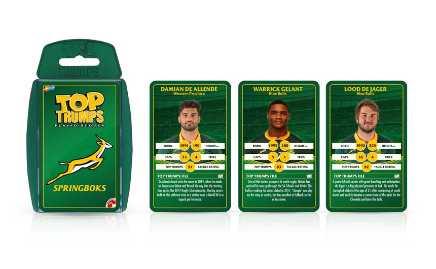 Springboks Top Trumps launched earlier this year ahead of the Rugby World Cup.