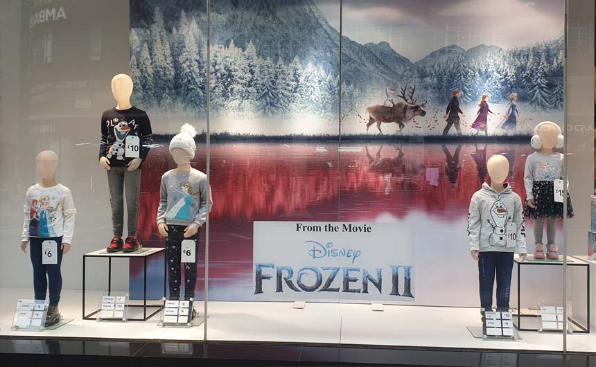 Primark is currently featuring Disney's Frozen 2 in its window display.
