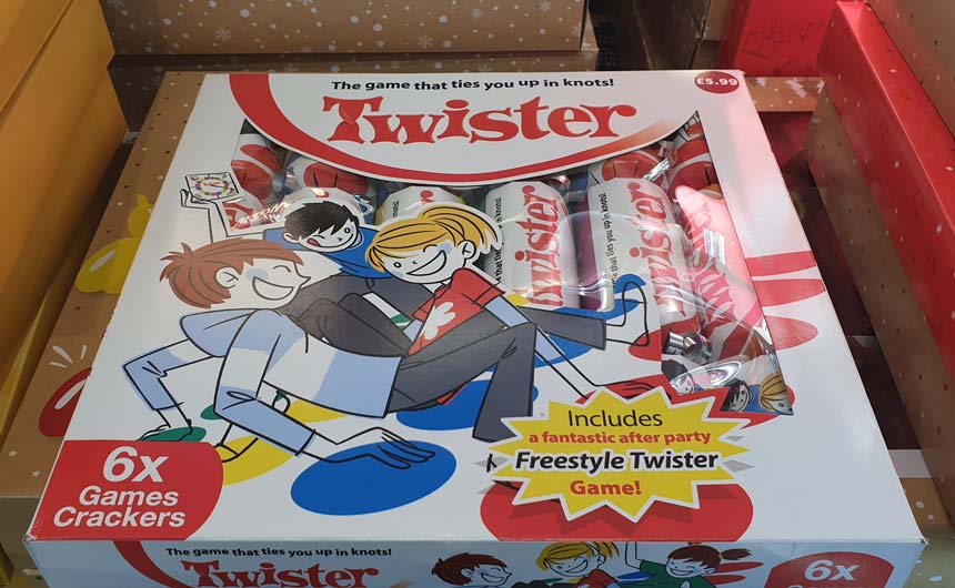 Twister Christmas crackers are a great use of a game brand being deployed in a relevant category.