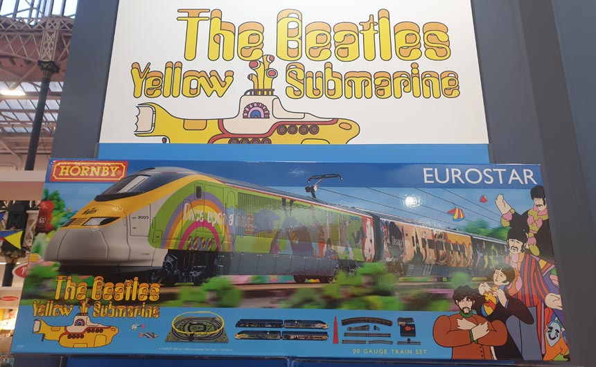 Hornby has developed a number of train sets under The Beatles Yellow Submarine licence.