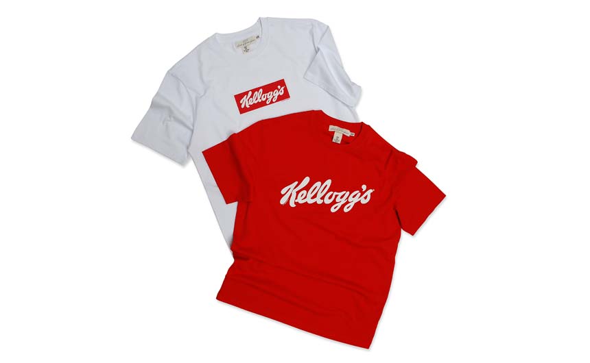 The Kellogg's t-shirts have been picked up by global retailers like Zara and H&M.