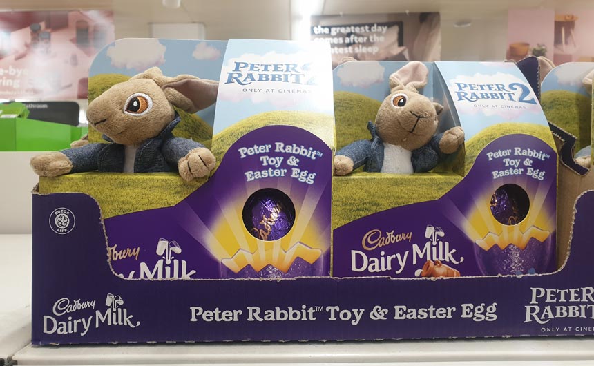 Cadbury's is featuring Peter Rabbit in its Easter offering.