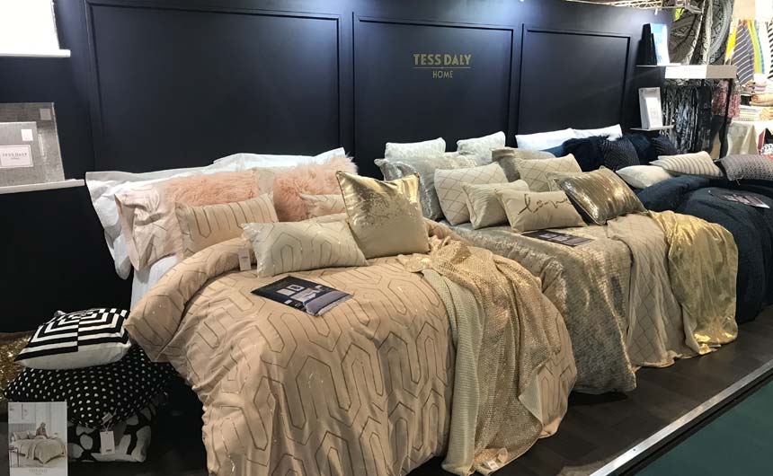 Tess Daly bedding was just one of the personality and celebrity inspired lines on the show floor.