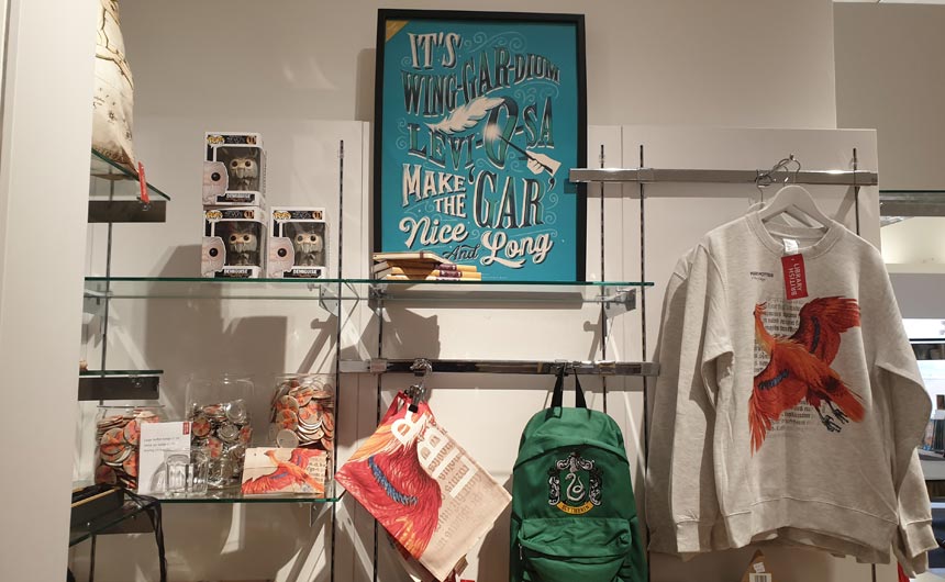 A range of Harry Potter products are on offer in the British Library.