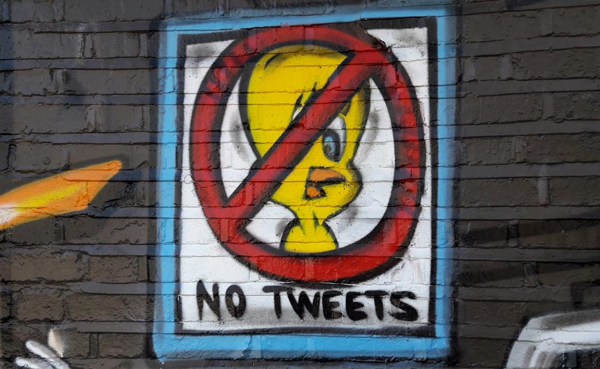 Tweety Pie was on hand in Shoreditch with a simple instruction to passers-by.