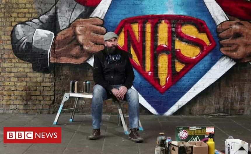 Lionel Stanhope's piece at Waterloo is just one of the tribute artworks to the NHS popping up across the country.