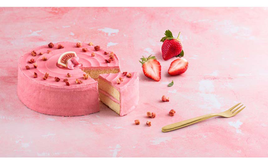 Finsbury Foods has teamed with Baileys for a Strawberries & Cream flavour cake.