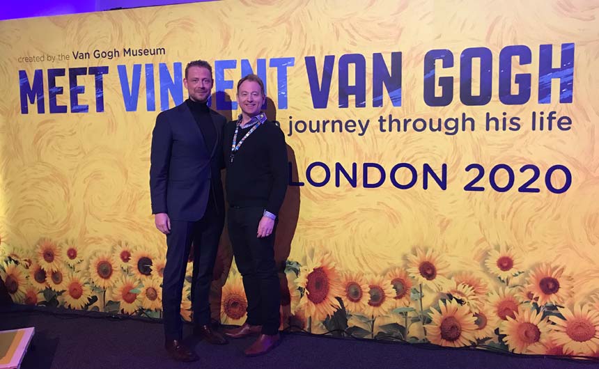 Arnold van de Water (left) and Ian Wickham at the premiere of Meet Vincent Van Gogh in London in February.