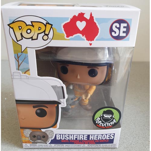 The Funko Pop Vinyl Bushfire Heroes figurine is raising funds for The Bushfire Appeal in Australia.