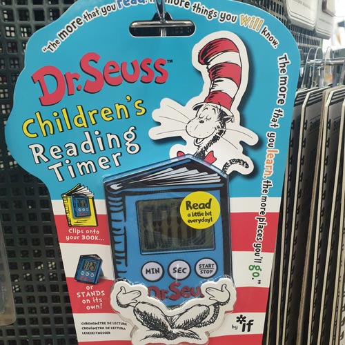 IF's Dr Seuss range includes a Children's Reading Timer.