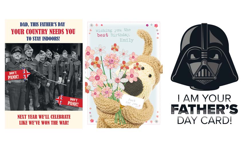 Sentiment brands like Boofle have sold well for Moonpig, while Dad's Army and Star Wars were top performers for Father's Day.