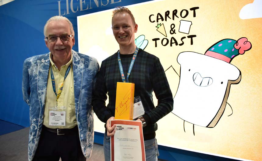 Drew (pictured with chair of the License This judging panel, Kelvyn Gardner) also entered the competition in 2018.