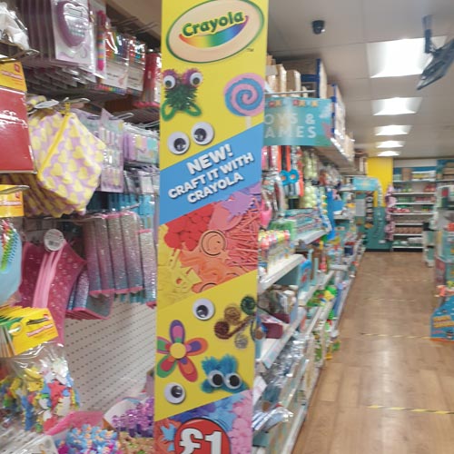 A Crayola craft range had dedicated space in Poundland.