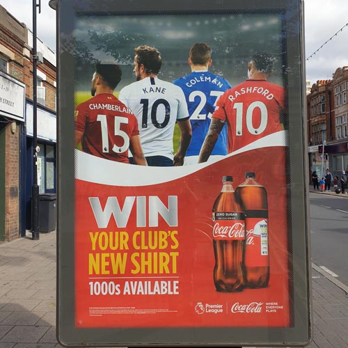 Coca-Cola is using football and the Premier League for its current promotion.