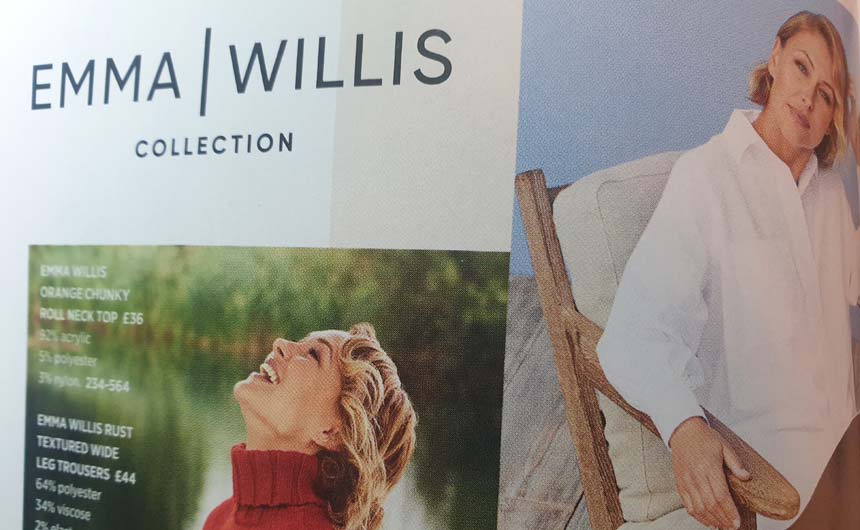 Emma Willis models her own range in the latest Next catalogue.