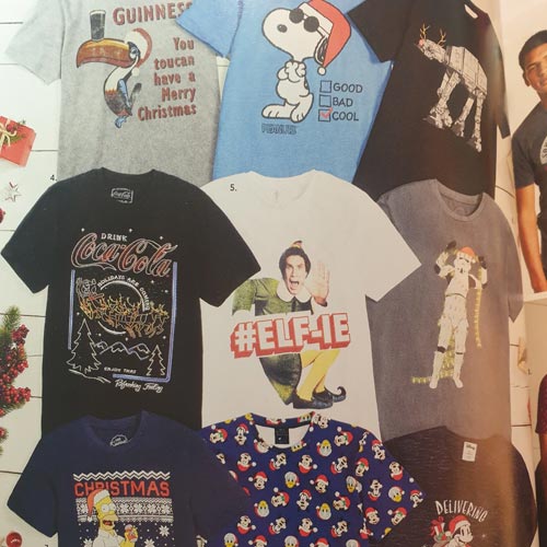 Next has some variety in its Christmas t-shirt selection for men.