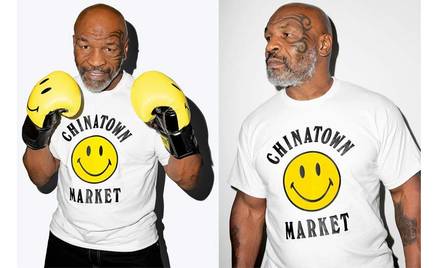 Mike Tyson helped to launch a collaboration with Chinatown Market which included Smiley boxing gloves.