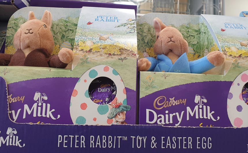 Cadbury's range includes a Peter Rabbit egg complete with a plush toy.