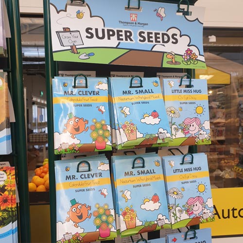 The Mr Men Little Miss seed range from Thompson & Morgan uses the characters well.