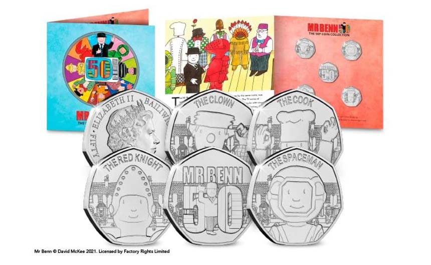 Mr Benn is marking his 50th anniversary with special coins from Westminster Collection.