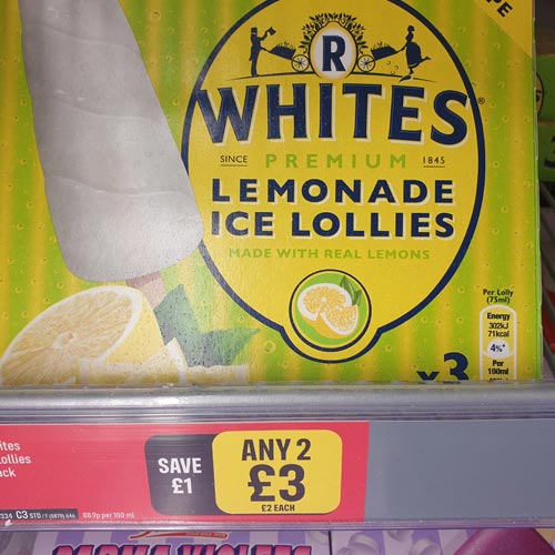 R Whites Lemonade Ice Lollies was just one of the third party licensed products in Iceland.