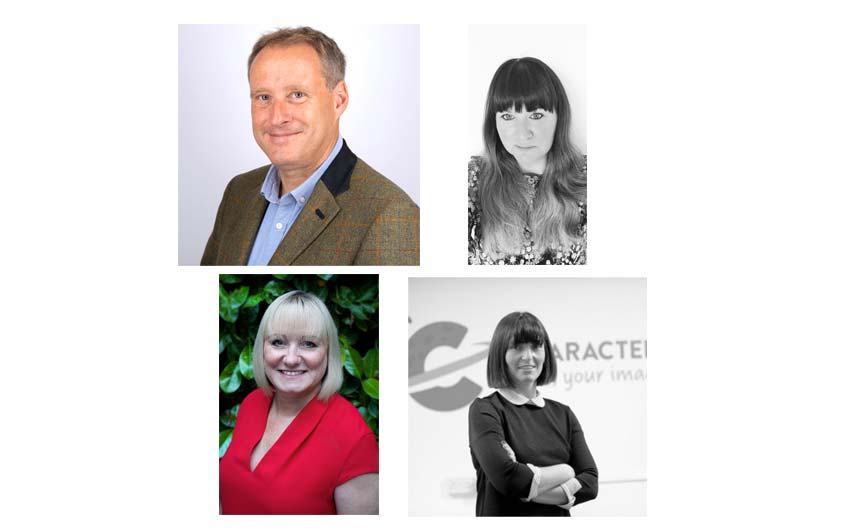 Retail speakers will include (clockwise from top left): Paul Earnshaw, Tesco; Jade Snart, Asda; Karen Hewitt, Character.com; and Julia Redman, BuyersEye.