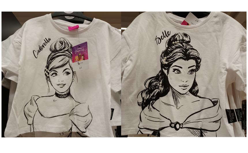 The Disney apparel in Sainsbury's showcased a good variety of designs and design styles.