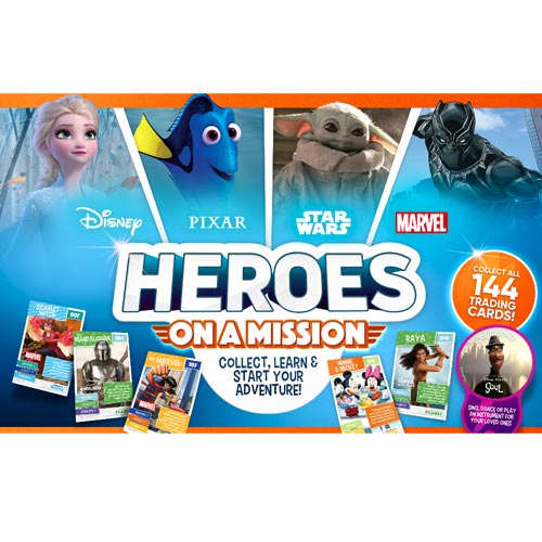 Full Set of 144 Sainsburys Disney Heroes On A Mission Card Collection 