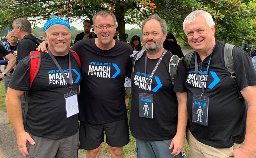 Simon, Ian and Chris with Matthew Le Tissier on the recent March for Men in aid of Prostate Cancer.