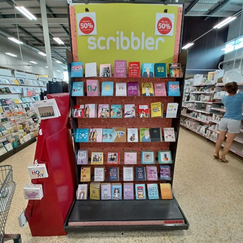 Sainsbury's featured a Scribbler branded area within its greeting cards space.