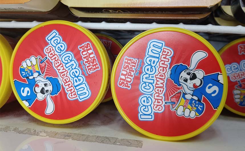 SLUSH PUPPiE is just one of the brands featured in the ice cream and frozen ice lolly aisle.