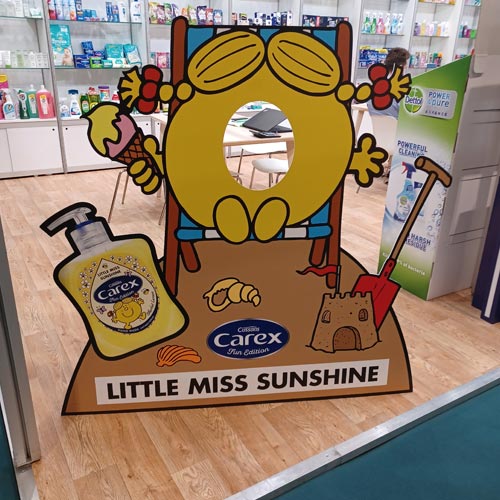 The CAREX Little Miss Sunshine photo opportunity would also stand out in-store.