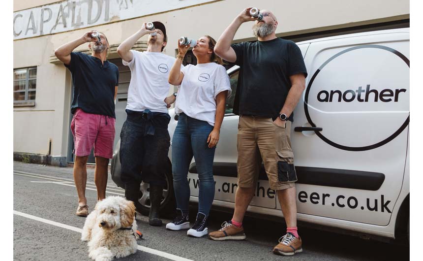 James and Roxy (pictured with Stephen and Kevin) have named the beers in honour of the two pilot boats supporting the swimmers across the channel.