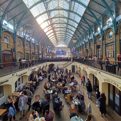 The Covent Garden Piazza originally housed a flower market.